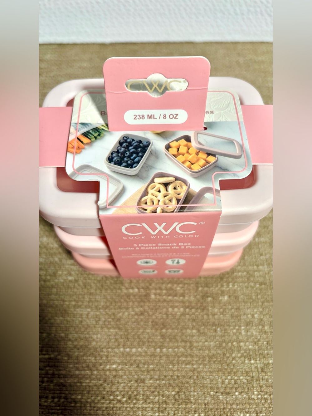 CWC Cook With Color 3-Piece Pink Snack Box Set - Picture 7 of 7